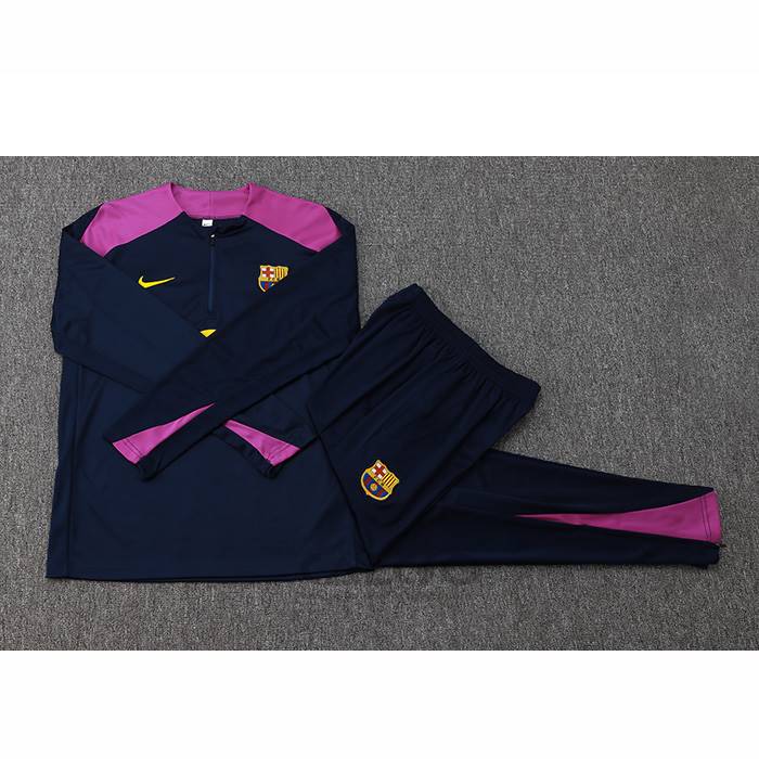 Tuta da Track di Felpa FC Barcellona Bambino 2025-2026 Nero Purpura